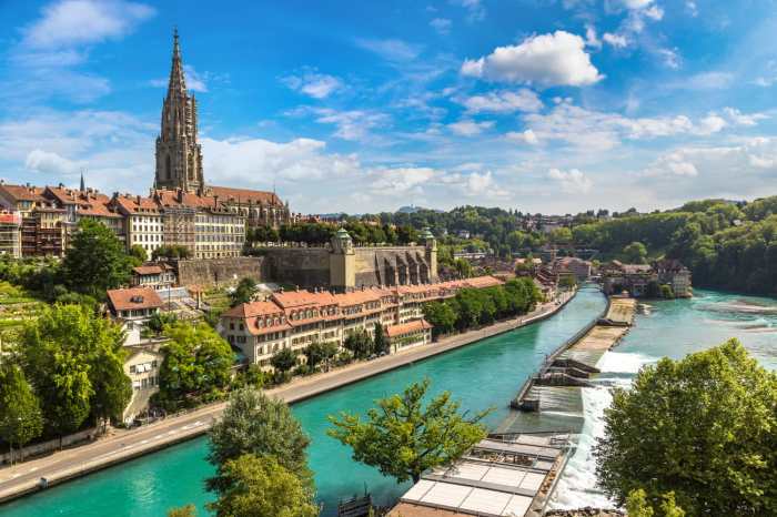 Bern aare flows fluss beiden toshio ambling